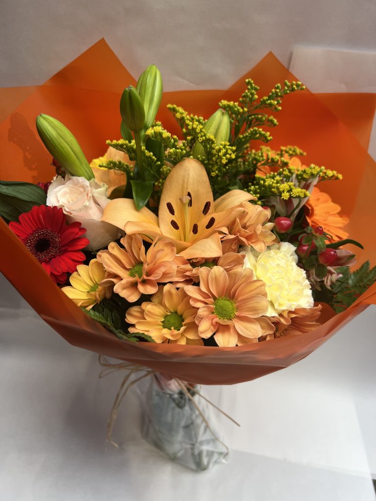 Market Flowers Bouquet Oranges Yellows and Whites