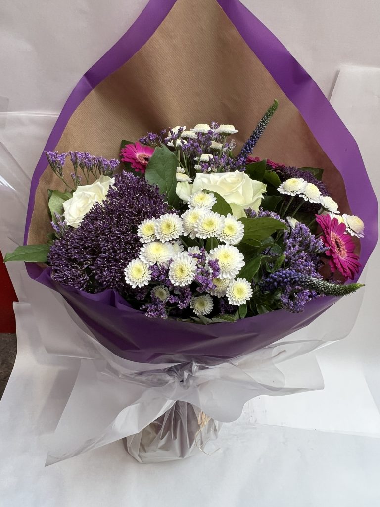 Market Flowers Bouquet Mixed Purples and Whites